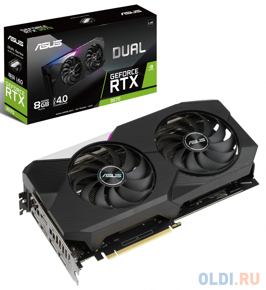 Видеокарта ASUS nVidia GeForce RTX 3070 Dual V2 LHR 8192Mb DUAL-RTX3070-8G-V2