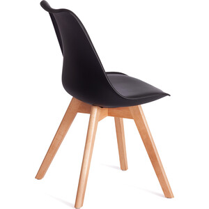 Стул TetChair Tulip (mod 73-1) дерево/пластик/экокожа 47,5x55x80 см черный в Москвe