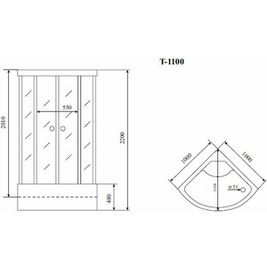 Душевая кабина Timo Standart 100х100х220 стекло прозрачное (T-1100)