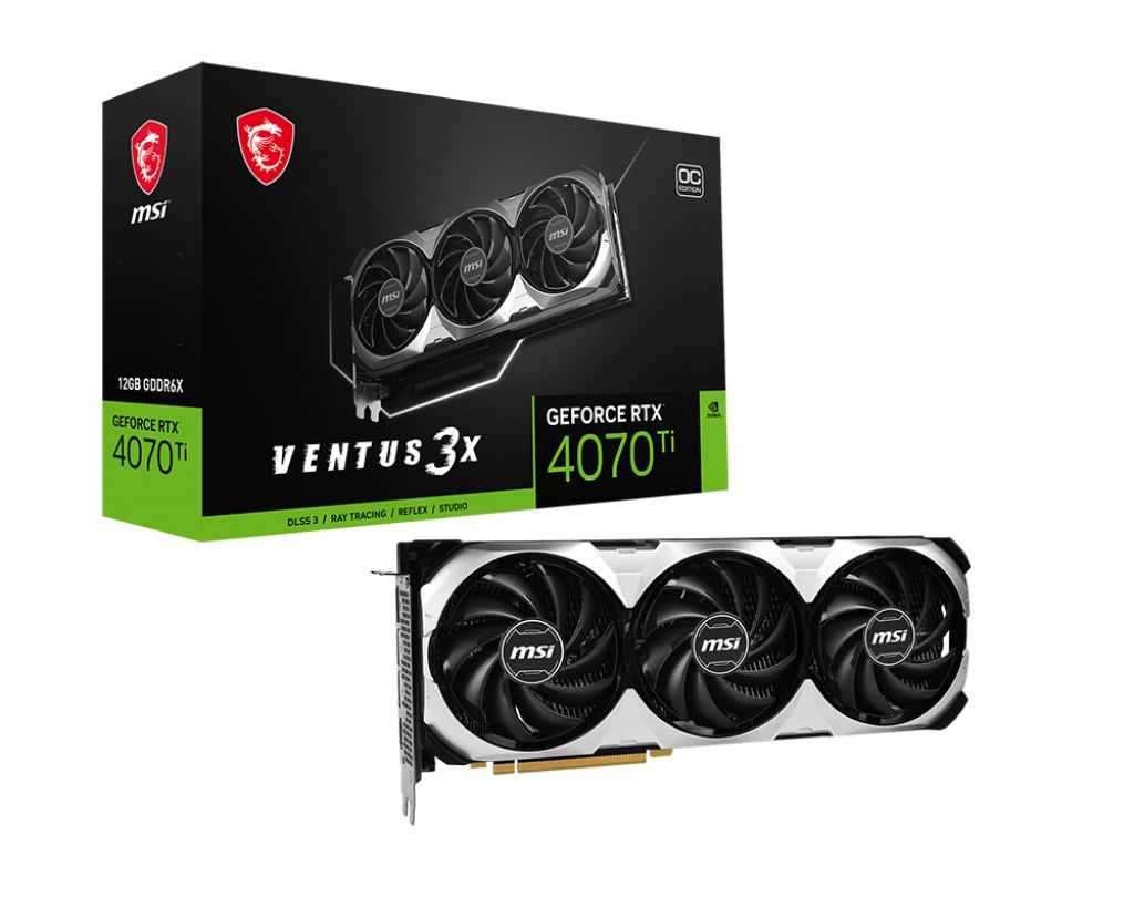 Видеокарта MSI PCI-E nVidia GeForce RTX 4070Ti VENTUS 3X 12Gb OC (RTX 4070 Ti VENTUS 3X 12G OC)