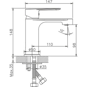 Смеситель для раковины Haiba HB557-8 белый/хром (HB10557-8) в Москвe