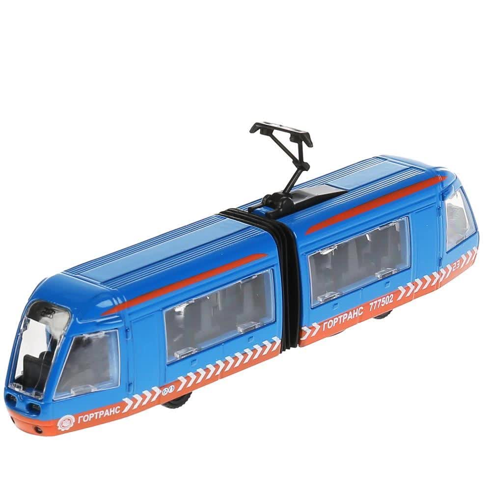 Машина металл трамвай новый с гармошкой,19см,свет+звук SB-17-51-O-WB(IC)