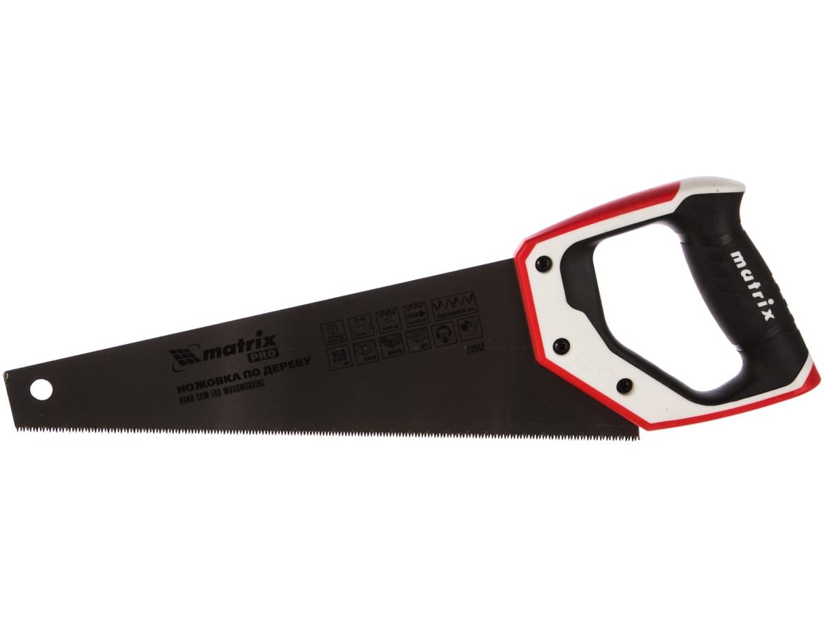 Ножовка по дереву для точных пильных работ,350 мм,кал.зуб 3D, 14 TPI, 3-комп. рук-ка, PRO// Matrix
