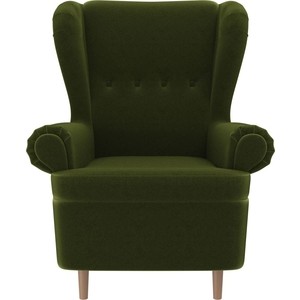 Кресло АртМебель Торин микровельвет зеленый