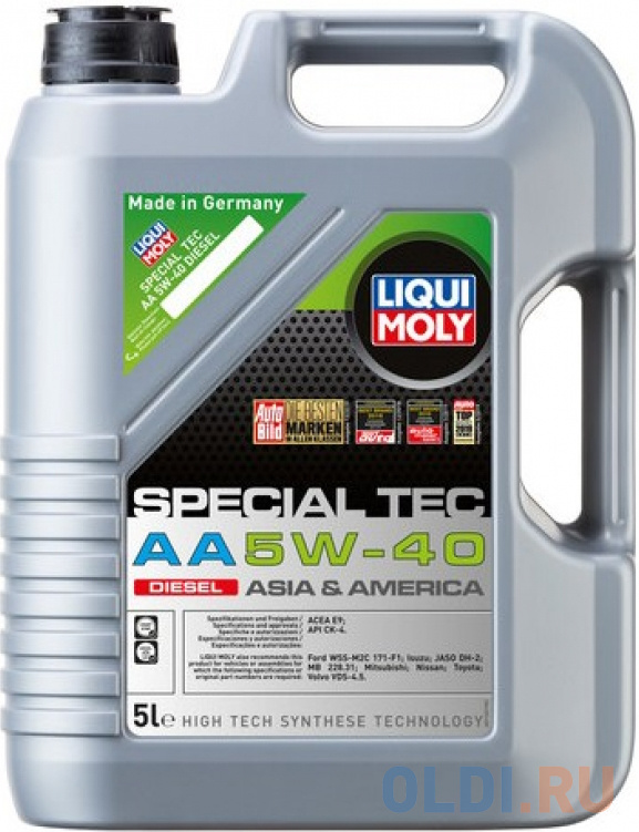 21332 LiquiMoly НС-синт. мот.масло Special Tec AA  Diesel 5W-40 CK-4 E9 (5л)