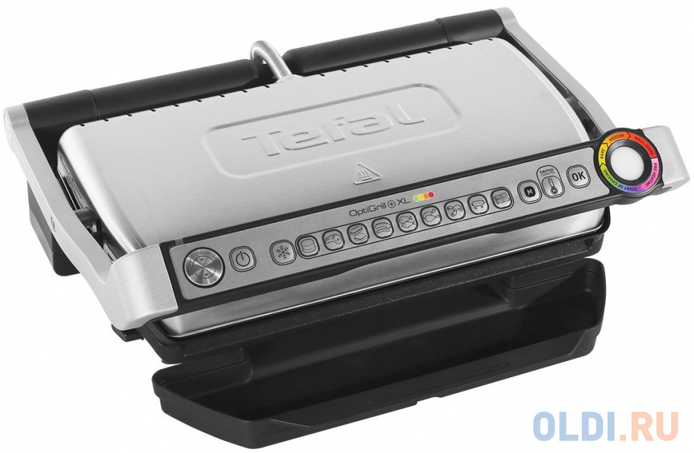 Электрогриль Tefal Optigrill + XL серебристый чёрный GC722D34