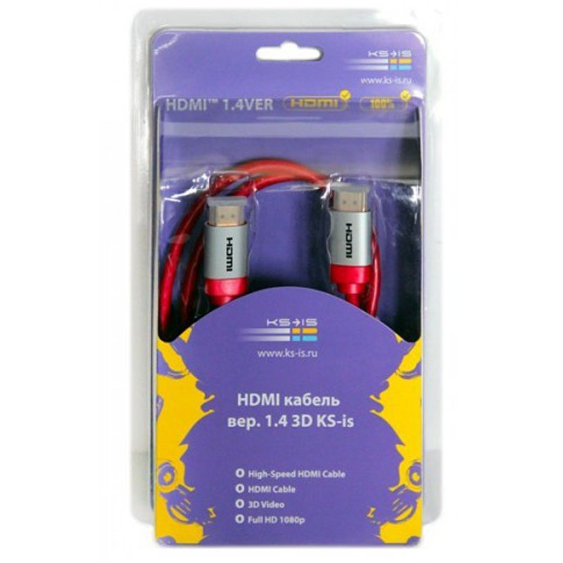 Аксессуар KS-is HDMI M to HDMI M v1.4 3D 1.8m KS-192-1.8 в Москвe