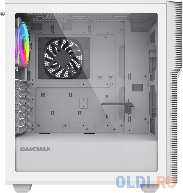Gamemax Корпус ZORRO WHITE без БП (Midi Tower, Белый., 1*USB3.0, 1*USB Type-C, COC fan)