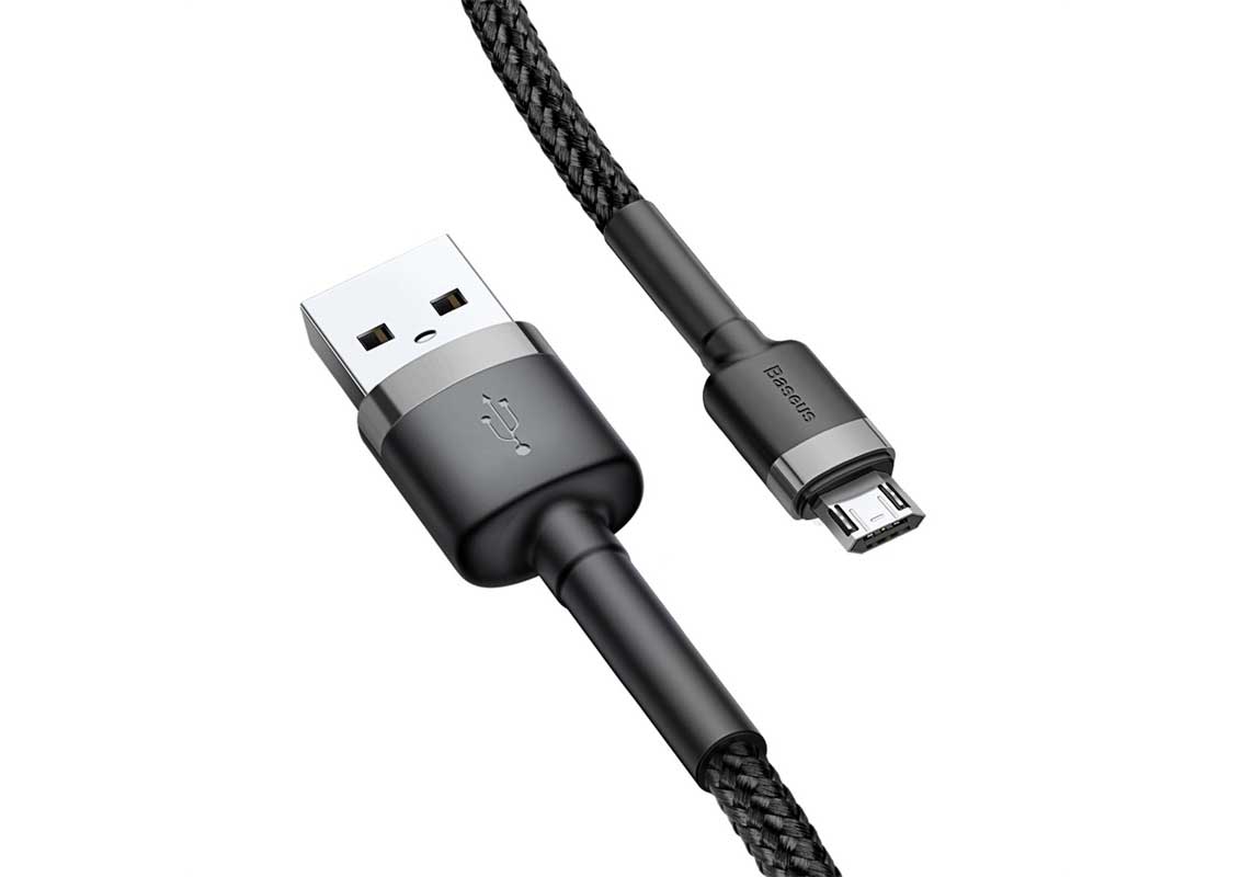 Кабель Baseus Cafule Cable USB - MicroUSB 1.5A 2m Grey-Black CAMKLF-CG1