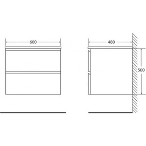 Тумба под раковину BelBagno Luce 60x50 stone (LUCE-600-2C-SO-PT)