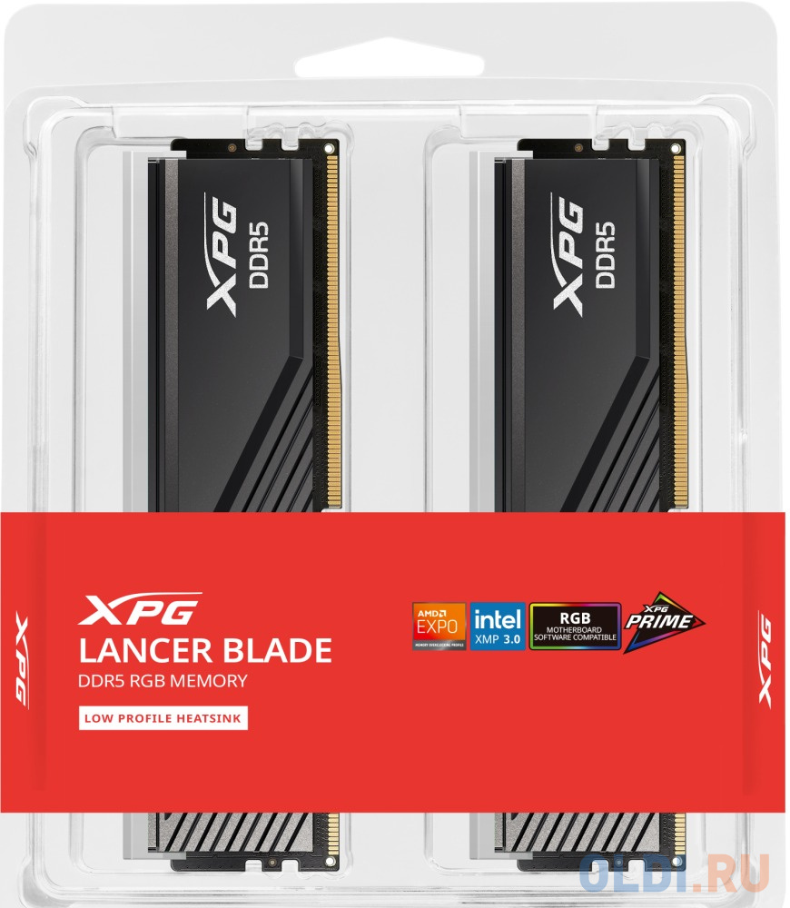 32GB DDR5 6000 DIMM XPG Lancer Blade RGB AX5U6000C3016G-DTLABRBK kit 2*16, 1.35V, CL30-40-40