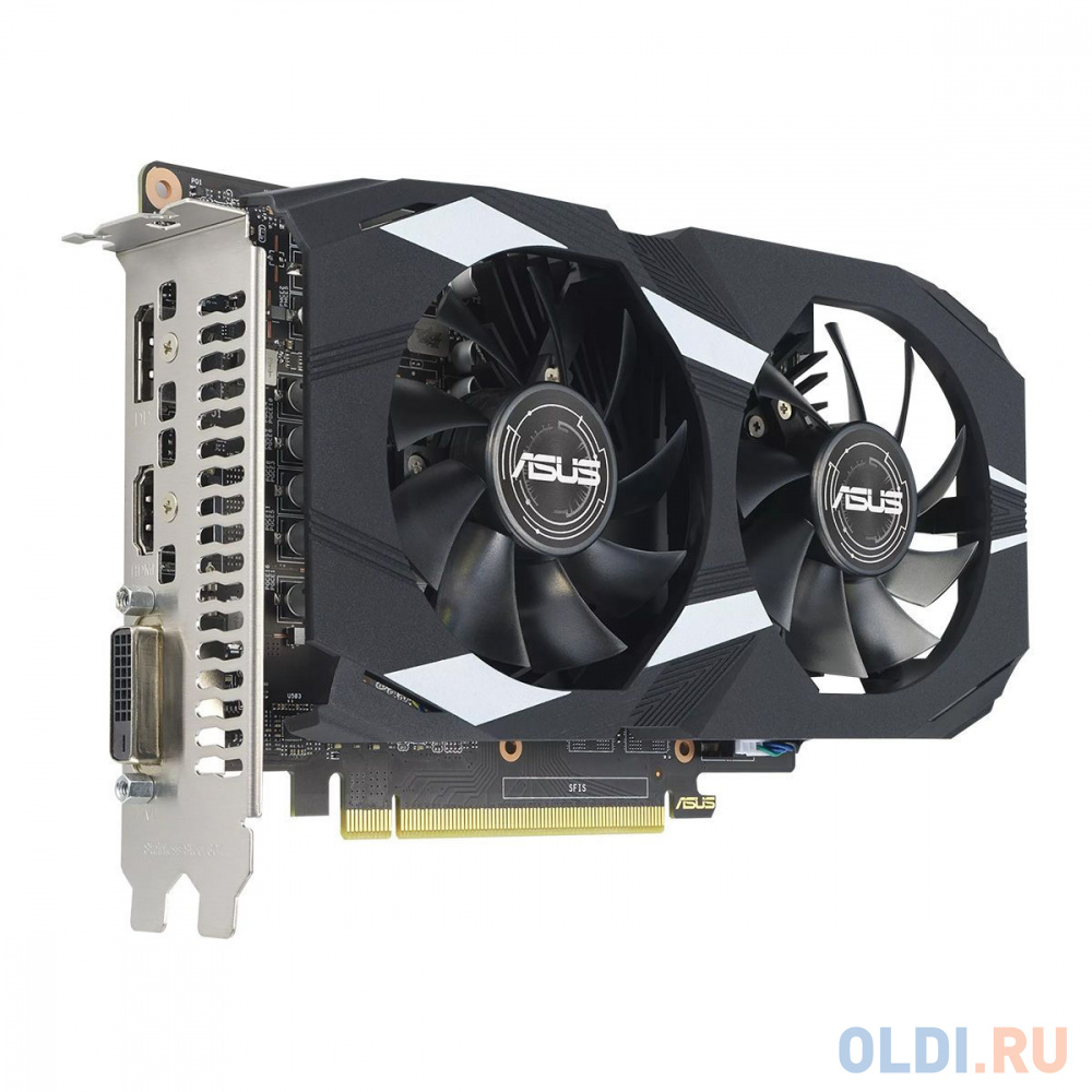 Видеокарта ASUS DUAL-GTX1650-4GD6-P-EVO //GTX1650,DVI,HDMI,DP,4G,D6