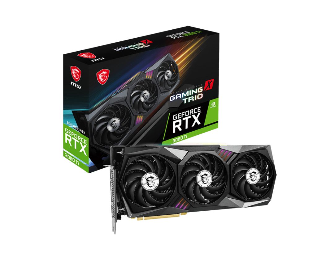 Видеокарта MSI GeForce RTX 3060Ti 8192Mb 256 GDDR6 Ret (RTX 3060 TI GAMING X TRIO 8GD6) в Москвe