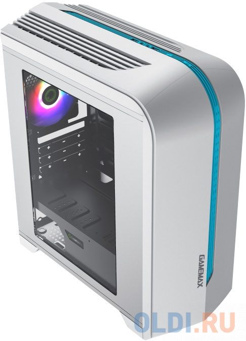 Компьютерный корпус, без блока питания mATX/ Gamemax Centauri WB H601 mATX case, white, w/o PSU, w/1xUSB3.0+1xUSB2.0+HD-Audio, w/1x12mm FRGB fan (GMX-