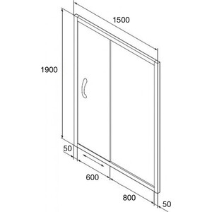 Душевая дверь Orange 150х190 прозрачная, хром (E02-150TCR)