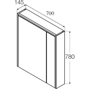 Зеркальный шкаф Roca Ronda 70 антрацит (ZRU9302969)