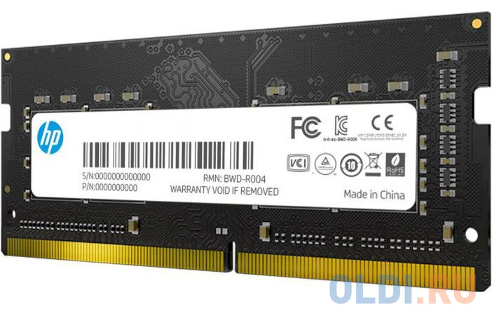 Модуль памяти DDR4 SODIMM 4Гб 2666MHz Non-ECC 1Rx8 CL19, HP S1 series