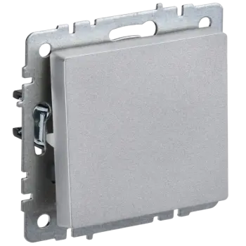 Выключатель проходной IEK Brite ВС10-1-6-БрА, 1кл., скрытый монтаж, механизм с накладкой без рамки, алюминий (BR-V12-0-10-K47)