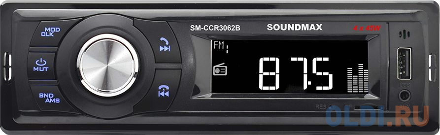 Автомагнитола Soundmax SM-CCR3062B 1DIN 4x45Вт (SM-CCR3062B(ЧЕРНЫЙ)\\B)