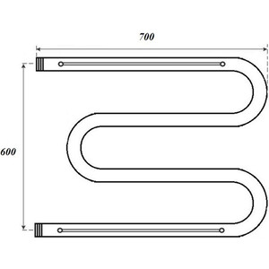 Полотенцесушитель водяной Point М-образный 600x700 с полкой (PN38667P) в Москвe