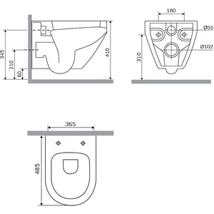 Комплект унитаза Am.Pm Spirit 2.0 FlashClean с инсталацией, сиденье микролифт (C701700WH, 38772001, C707857WH) в Москвe