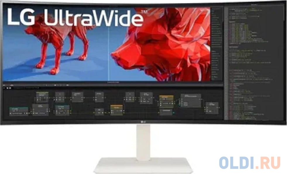 Монитор LG 38" UltraWide 38WR85QC-W белый IPS LED 21:9 HDMI матовая 1000:1 400cd 178гр/178гр 3840x1600 DP USB 8.32кг