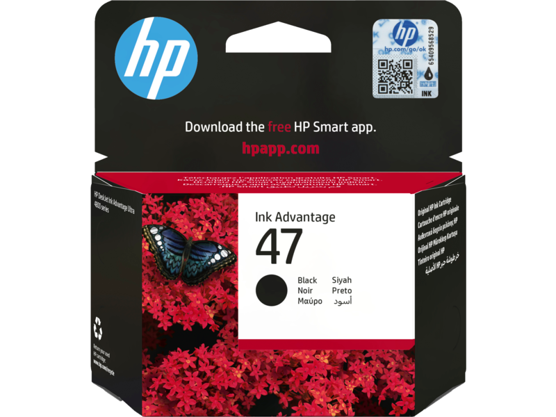 Картридж струйный HP 47 (6ZD21AE), черный, оригинальный, ресурс 1300 страниц для DJ Ink Advantage 4800