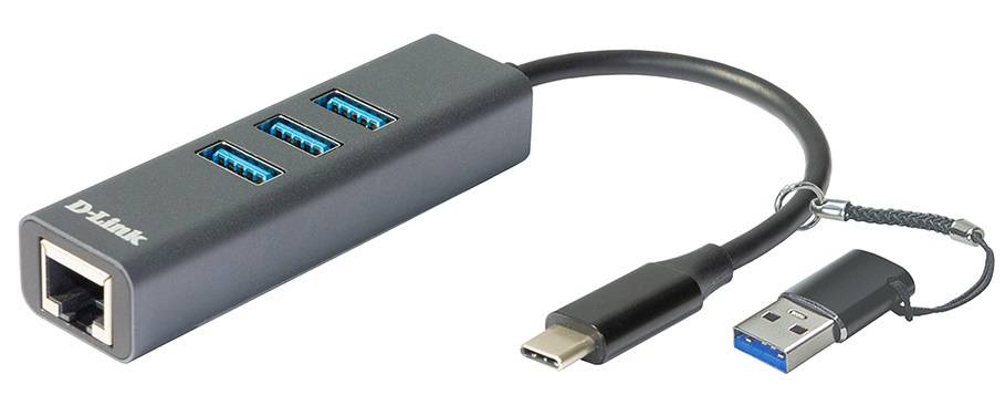 Разветвитель USB 3.0 D-Link DUB-2332 черный (DUB-2332/A1A)