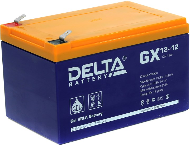 Аккумуляторная батарея для ИБП Delta GX GX12-12, 12V, 12Ah
