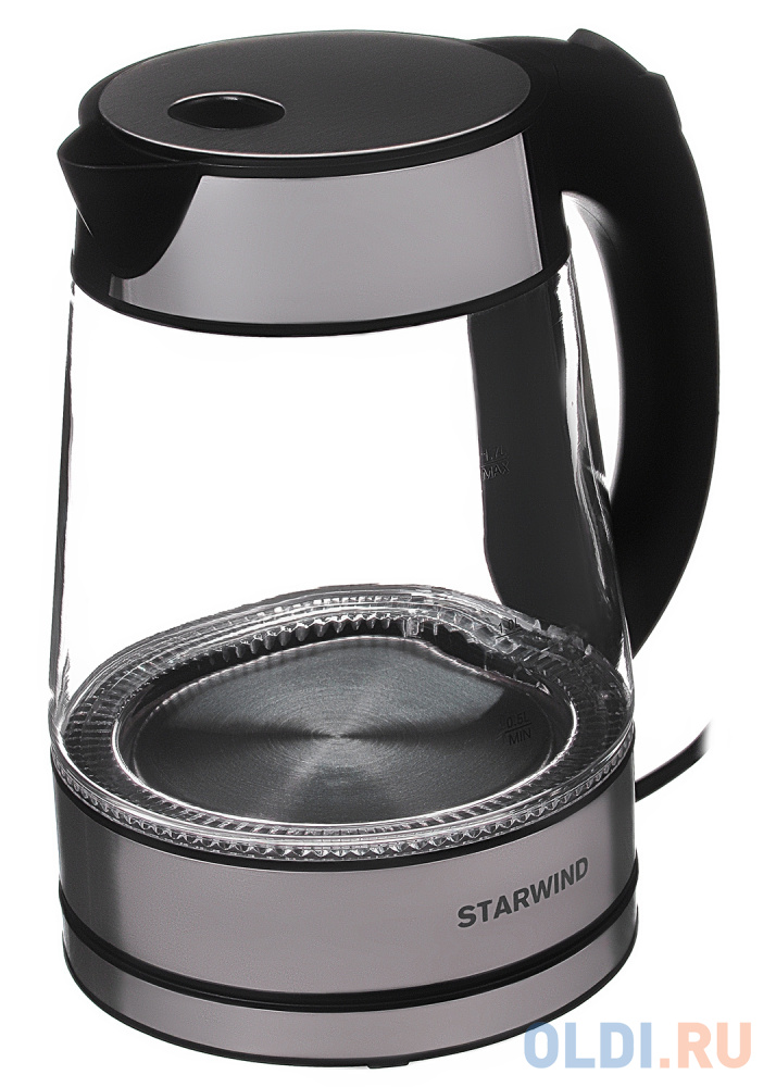 Чайник электрический StarWind SKG3311 2200 Вт серебристый чёрный 1.7 л пластик/стекло