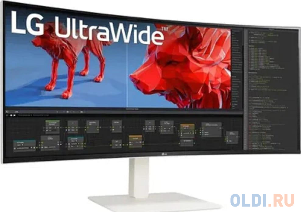 Монитор LG 38" UltraWide 38WR85QC-W белый IPS LED 21:9 HDMI матовая 1000:1 400cd 178гр/178гр 3840x1600 DP USB 8.32кг