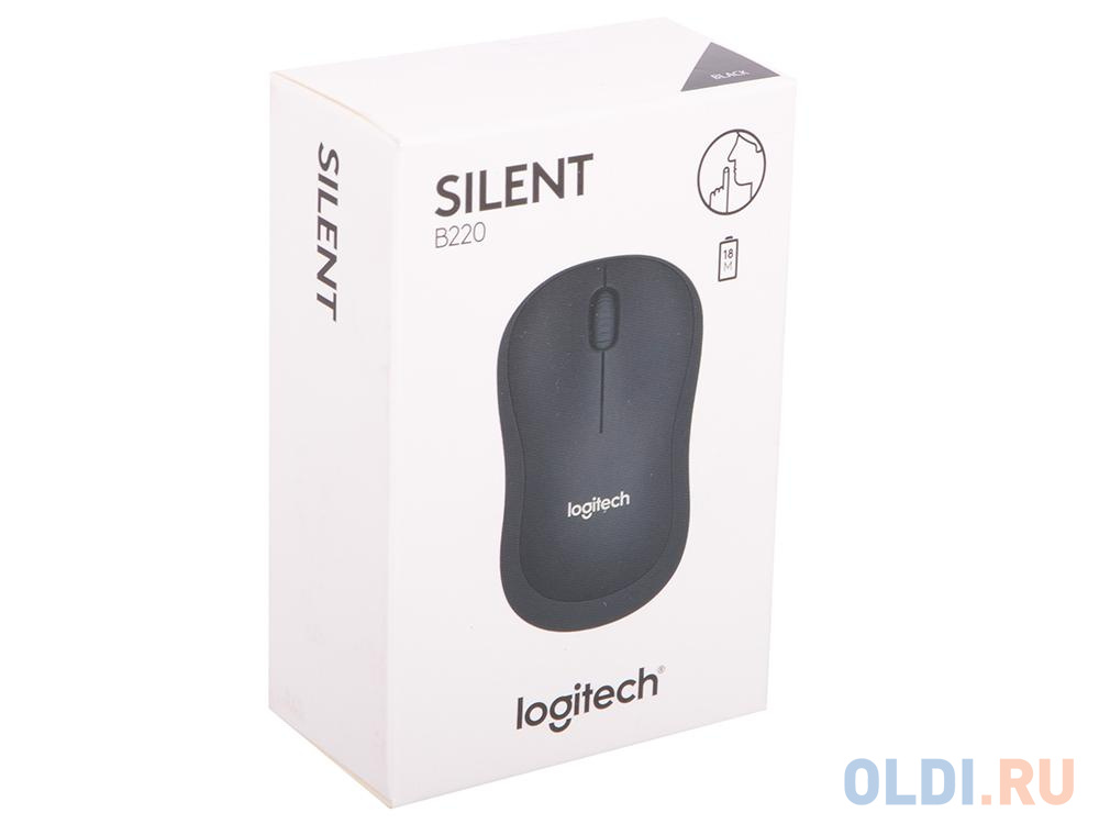 Мышь (910-004881) Logitech Wireless Mouse B220 SILENT Black B2B Box