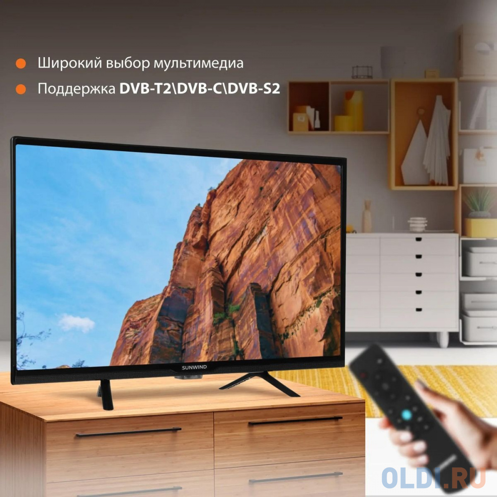 24" Телевизор SunWind SUN-LED24XS310, HD, черный, СМАРТ ТВ, Яндекс.ТВ