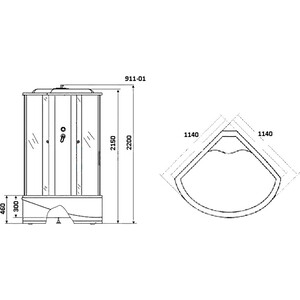 Душевая кабина Niagara NG-911-01 115х115х220