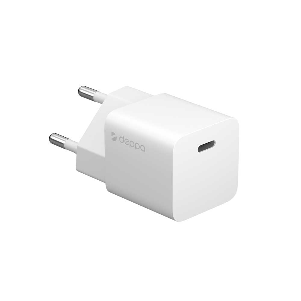 Сетевое зарядное устройство Deppa New USB-C, Power Delivery, GaN, 20Вт белый 11400