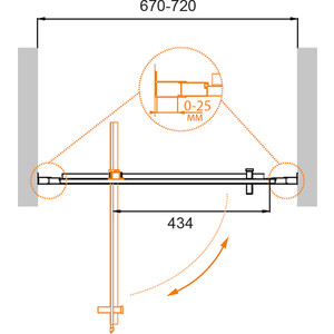 Душевая дверь Cezares Molveno BA-1 70x190 прозрачная, хром (MOLVENO-BA-1-70-C-Cr-IV)