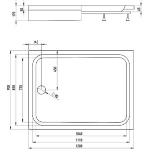 Душевой поддон Alex Baitler 120х90 (AB12917H-1)