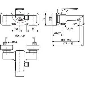 Смеситель для ванны Ideal Standard Strada (A5848AA)