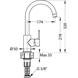 Смеситель для кухни Alveus Tonia G81 Concrete (1129051)