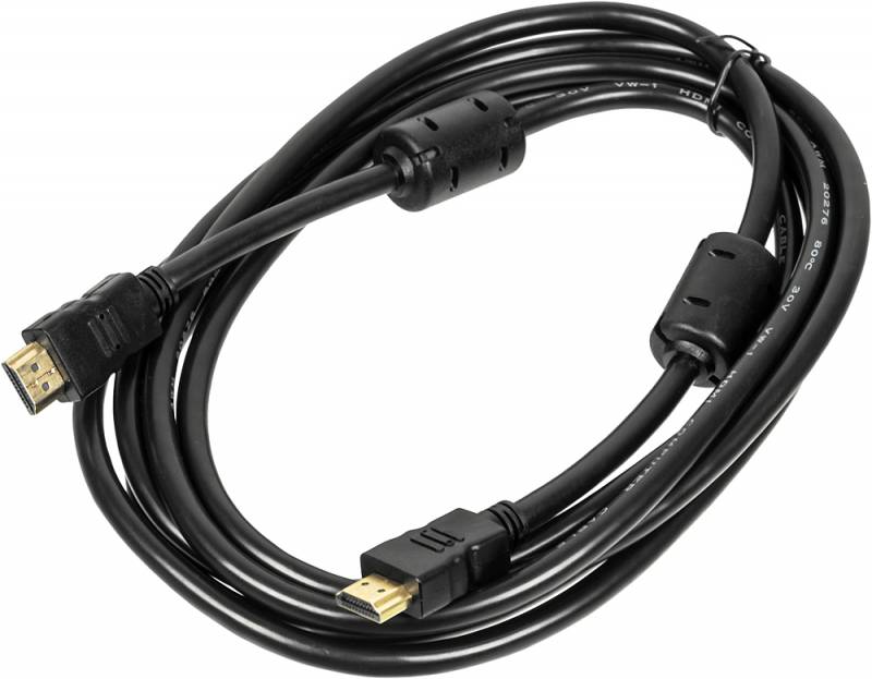Кабель аудио-видео Ningbo HDMI (m)-HDMI (m) 3м ферриткольца контакты позолото черный (HDMI-3M-MG(VER14))