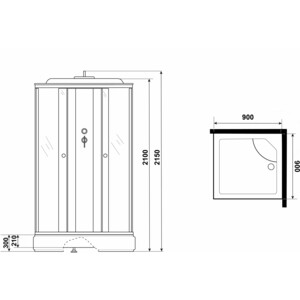 Душевая кабина Niagara Eco E90/26Q/TN 90х90х215