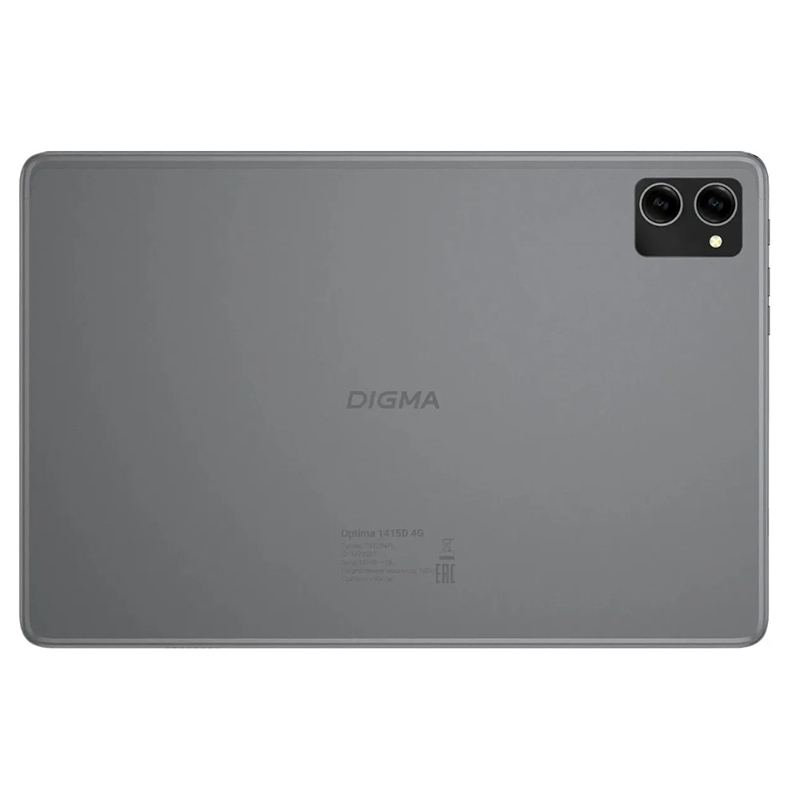 Планшет Digma Optima 1415D 4G Dark Grey (Unisoc T606 1.6 Ghz/4096Mb/64Gb/Wi-Fi/Bluetooth/Cam/3G/LTE/GPS/10.1/1920x1200/Android)