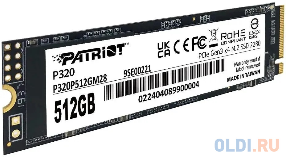 SSD накопитель Patriot P320 512 Gb PCI-E 3.0 x4 в Москвe