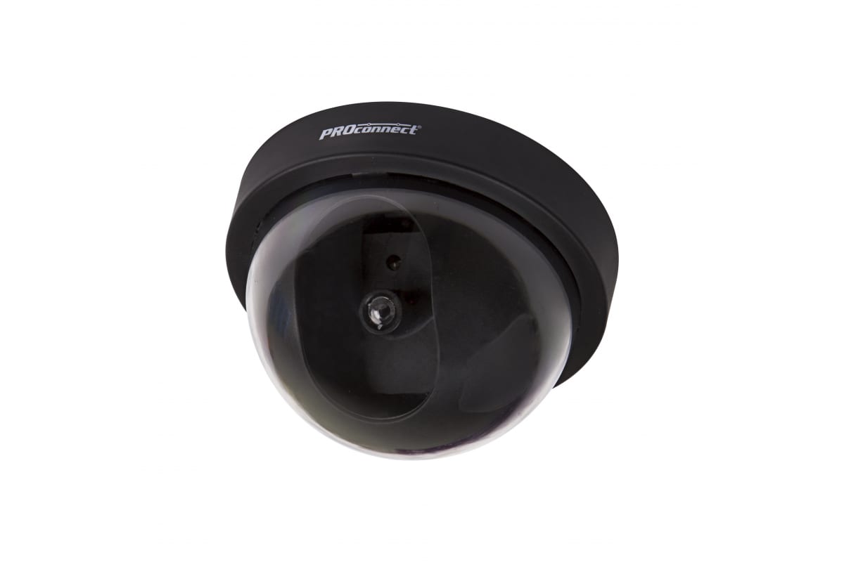 Муляж камеры видеонаблюдения PROCONNECT 45-0220, внутренний, купольный, LED, 2xAA, черный
