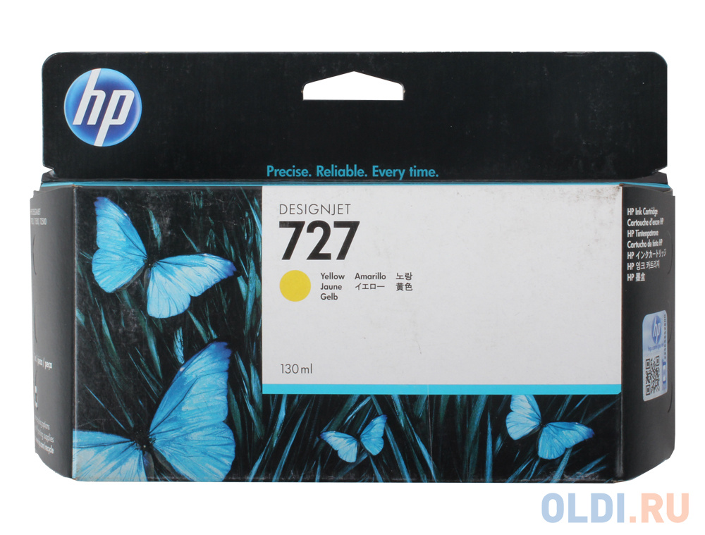 Картридж HP B3P21A №727 для HP Designjet T920 T1500 ePrinter series 130мл желтый