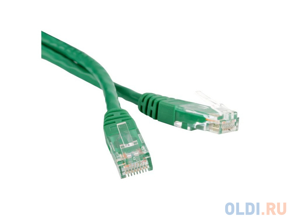 Патч-корд UTP 5E категории 0.3м Hyperline PC-LPM-UTP-RJ45-RJ45-C5e-0.3M-LSZH-GN зеленый