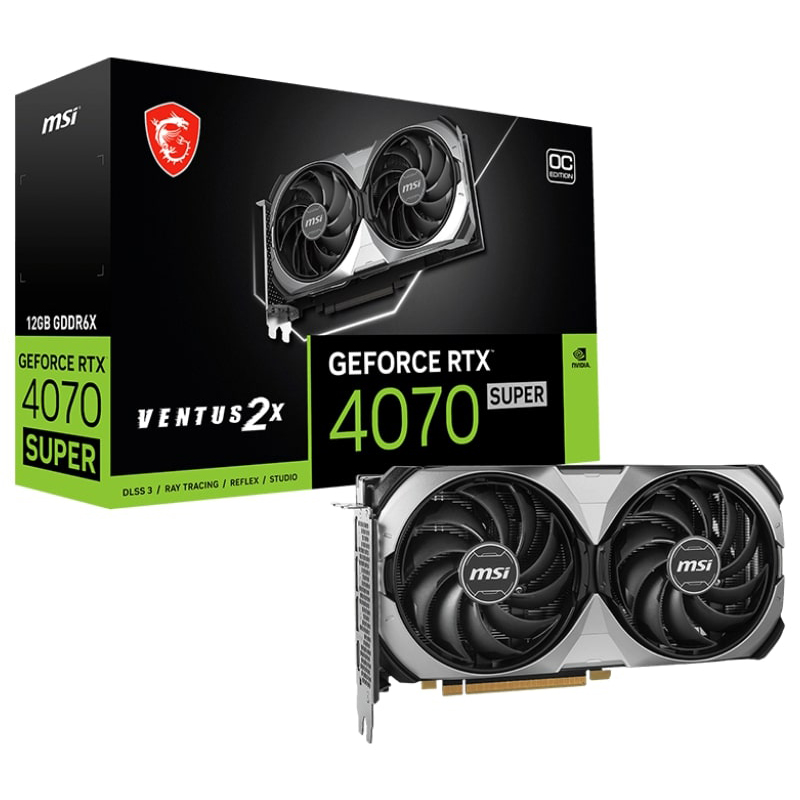 Видеокарта MSI GeForce RTX 4070 Super 12G Ventus 2X OC 2505MHz PCI-E 4.0 12288Mb 21000MHz 192-bit 3xDP HDMI RTX 4070 SUPER 12G VENTUS 2X OC в Москвe