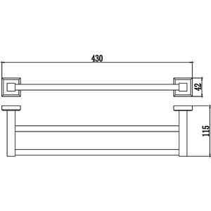 Полотенцедержатель Savol серия 95 двойной, хром (S-409548)