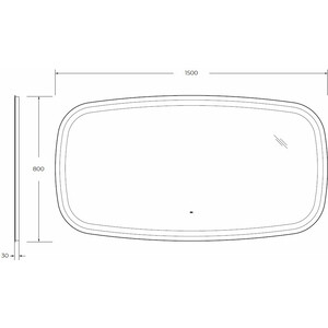 Зеркало Cezares Molveno 150х80 с подсветкой, датчик движения (CZR-SPC-MOLVENO-1500-800-MOV) в Москвe