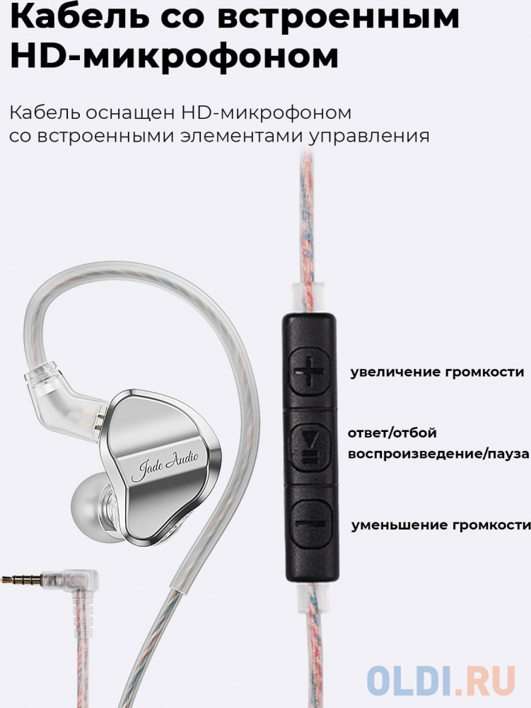 Наушники внутриканальные Fiio JD1 1.2м серебристый проводные в ушной раковине (80003491)